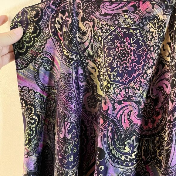 Natori Slip Dress Chemise Spaghetti Straps Purple Paisley Y2K Gyaru Midi Sz M - Picture 5 of 9